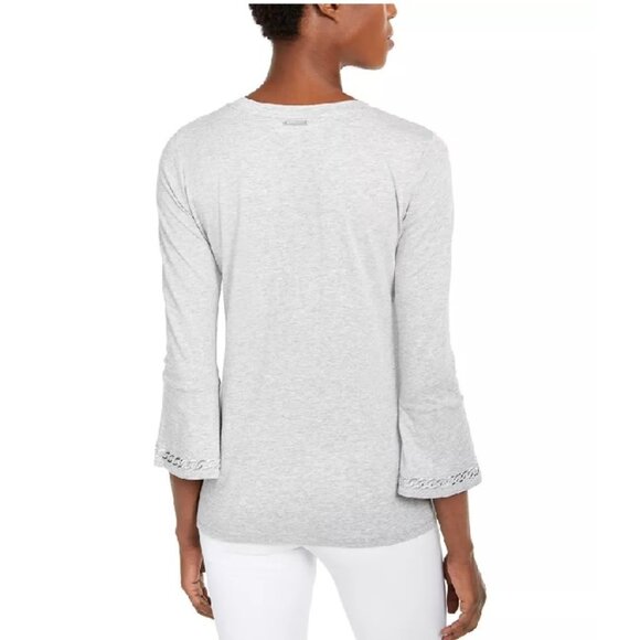 Michael Michael Kors Embellished 3/4-Sleeve Top - Picture 2 of 5